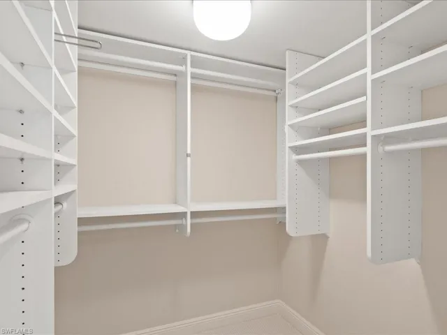 Walk in closet featuring carpet flooring