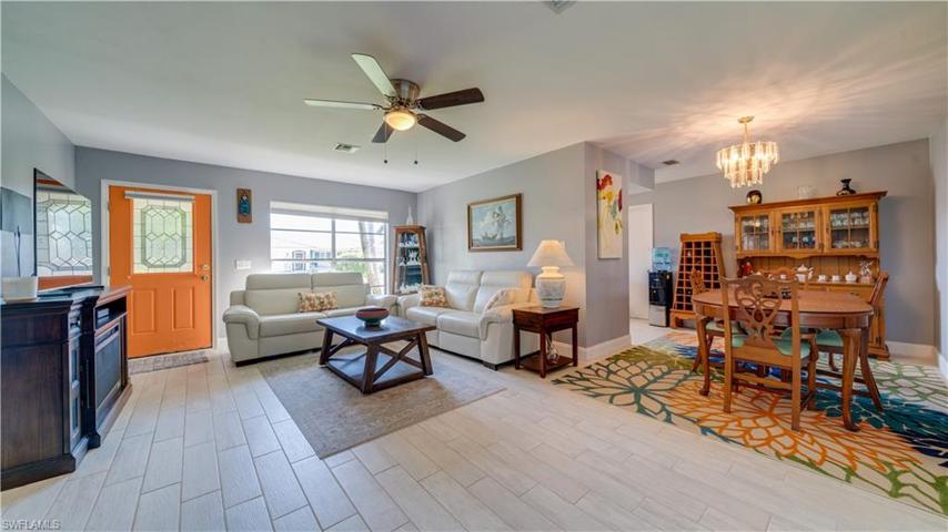 Living room with Dining area off to the side.
