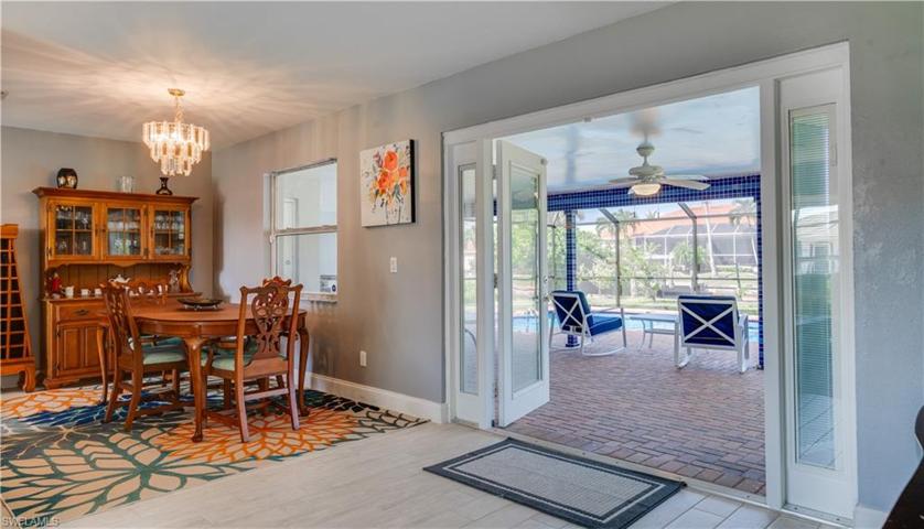 View through the French doors.