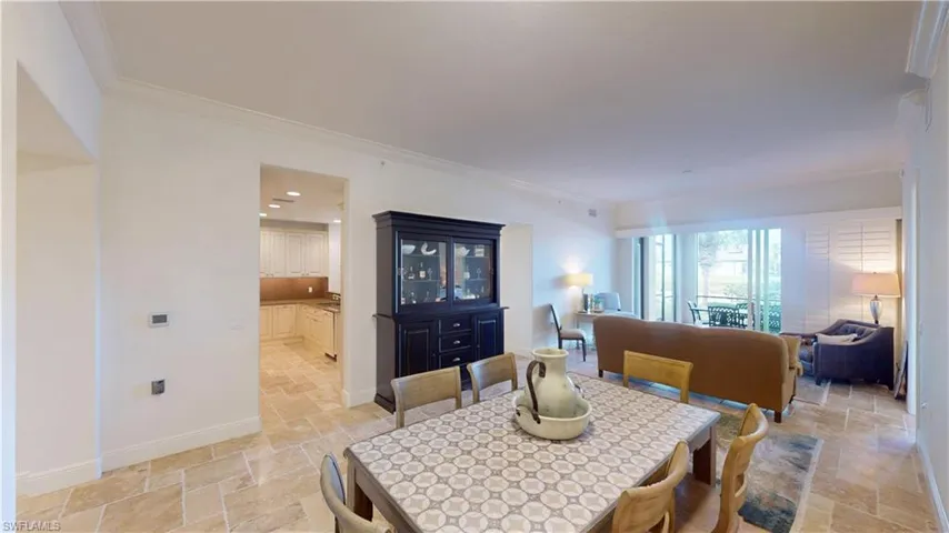 Dining room with crown molding