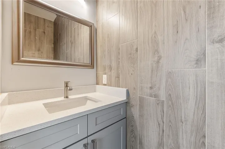 Pool Bathroom with vanity