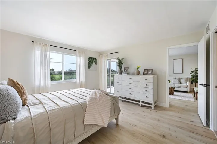 view of master bedroom upon entering