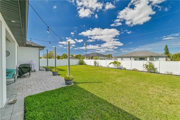 Large fenced in yard