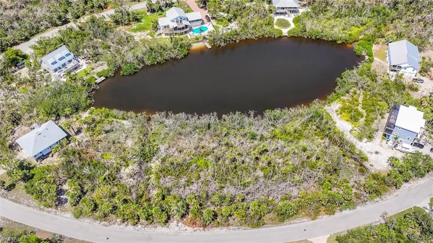 Aerial view of a large body of water