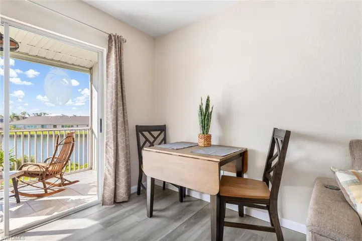 The owners chose to put the dining room at the sliding door for the water view - how would you arrange the room?