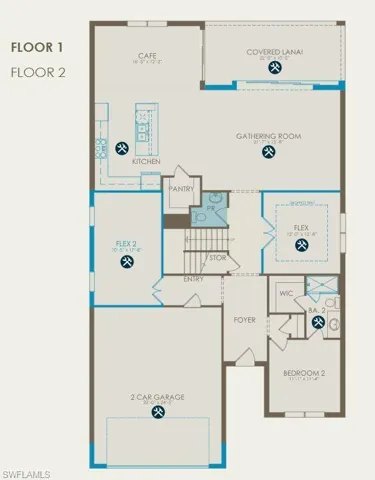 Floor plan with structural options selected