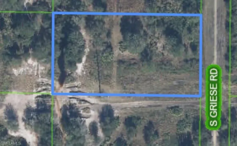 Aerial Map. Illustrating the property boundary and its relationship to S Griese Rd