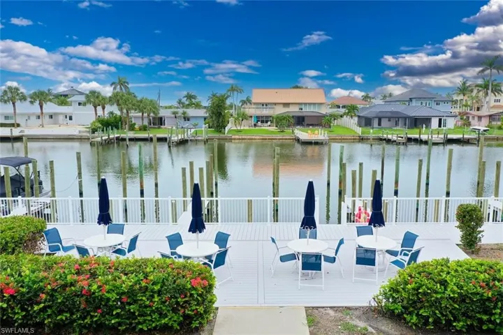 Canal front decks for social gatherings