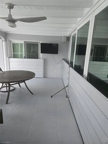 View of patio / terrace featuring a ceiling fan
