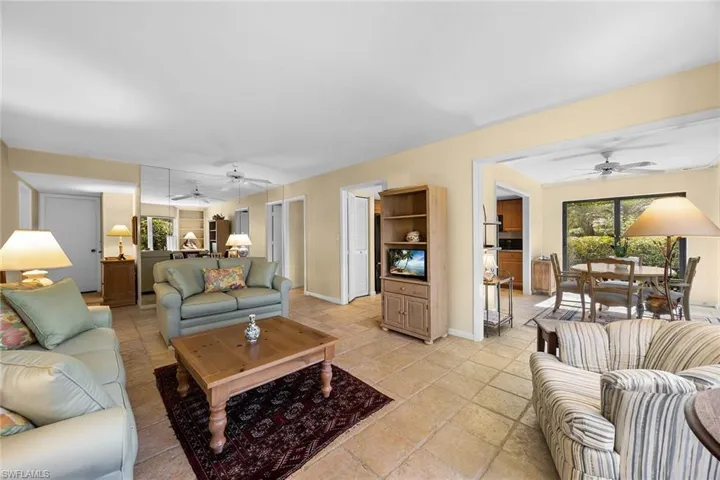 Living room with a ceiling fan
