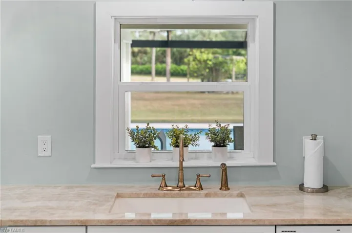 Taj Mahal quartz surfaces, Overlook of pool