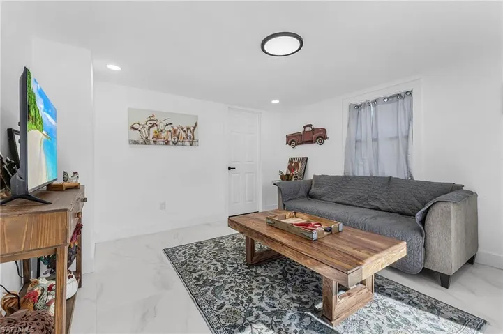 Living room featuring recessed lighting