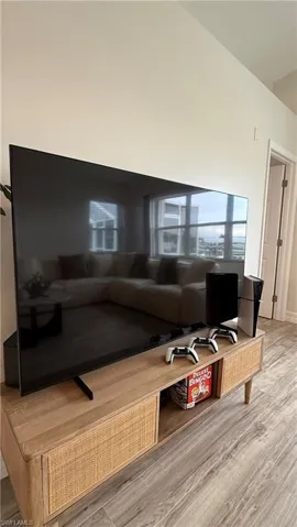 Living area featuring light wood-type flooring