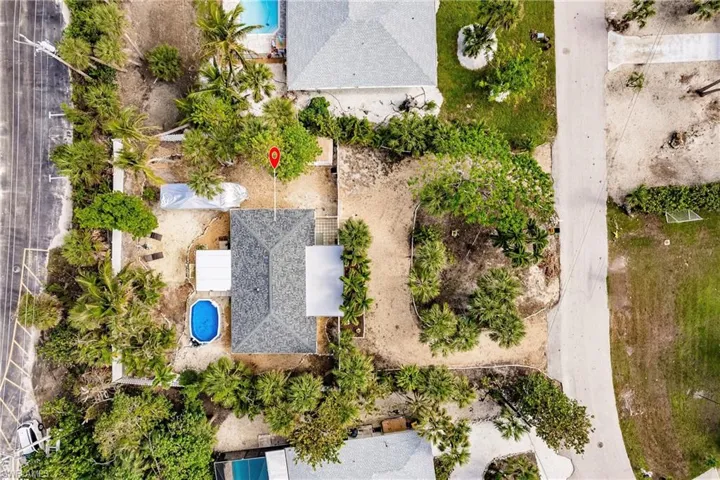 Aerial view of a pool area