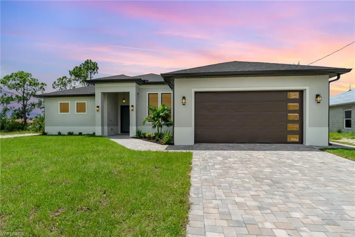 Modern Prairie-Style house with 2-car garage