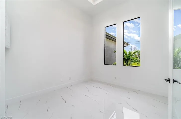 Den/office. Media enclosure panel for future smart home conversion.