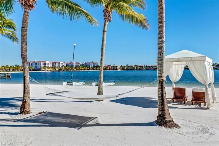 Beach area with cabanas