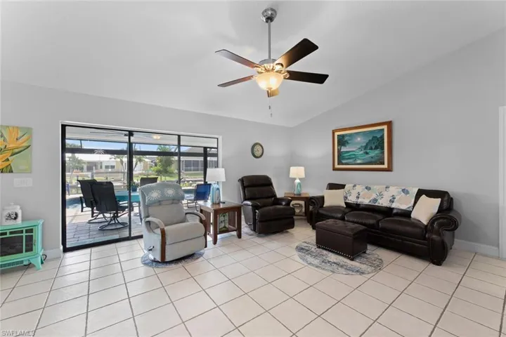Great room overlooks pocketing sliders