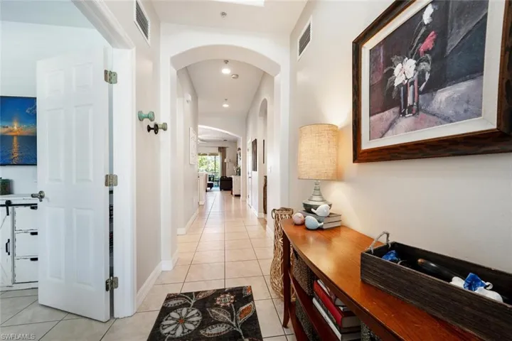 Entrance hall with bedroom/den to the left