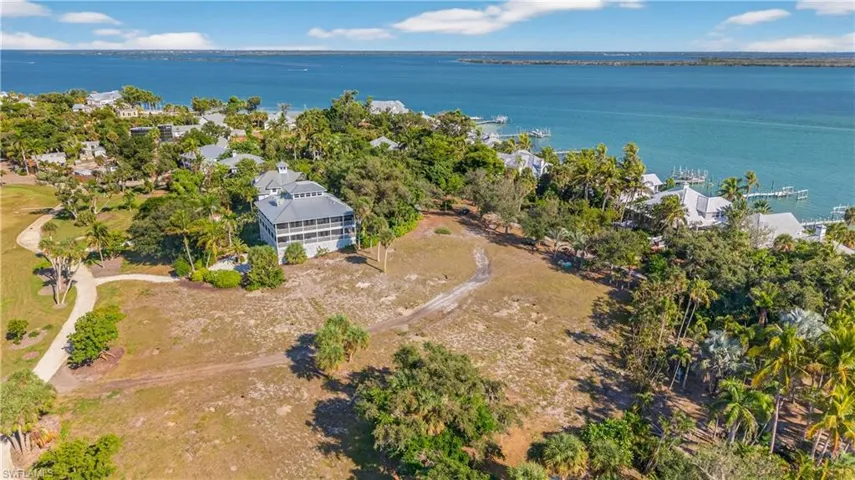 Drone / aerial view of a nearby body of water