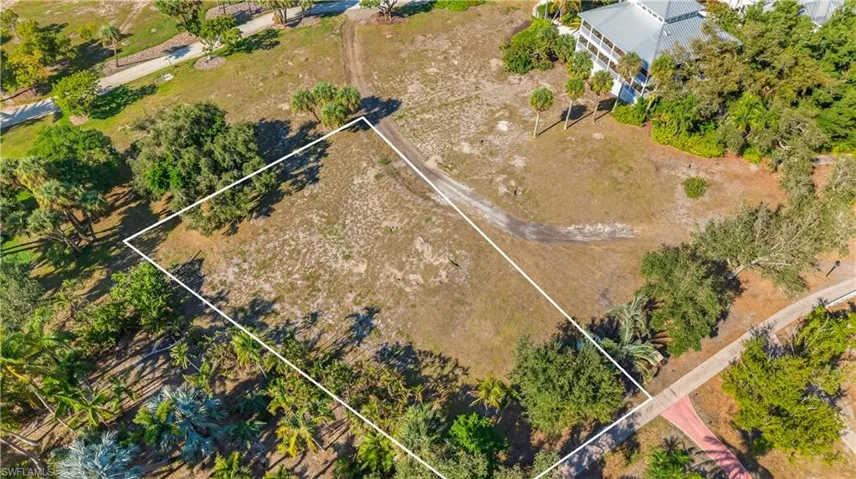 Aerial overview of property's location with property boundaries highlighted