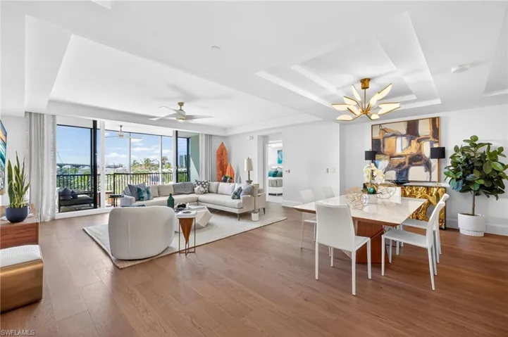 Open-concept living and dining area