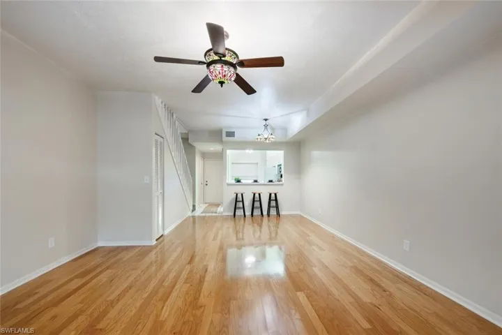 Looking from living room to kitchen