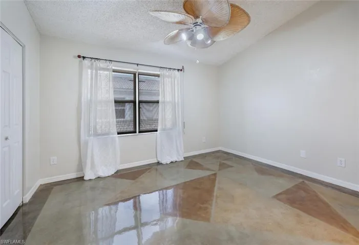 Guest suite stained concrete floors