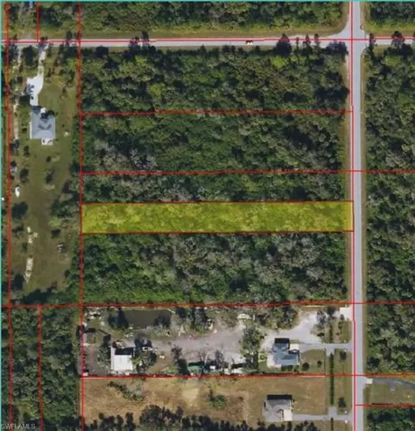 Aerial view of property's location featuring property boundaries highlighted
