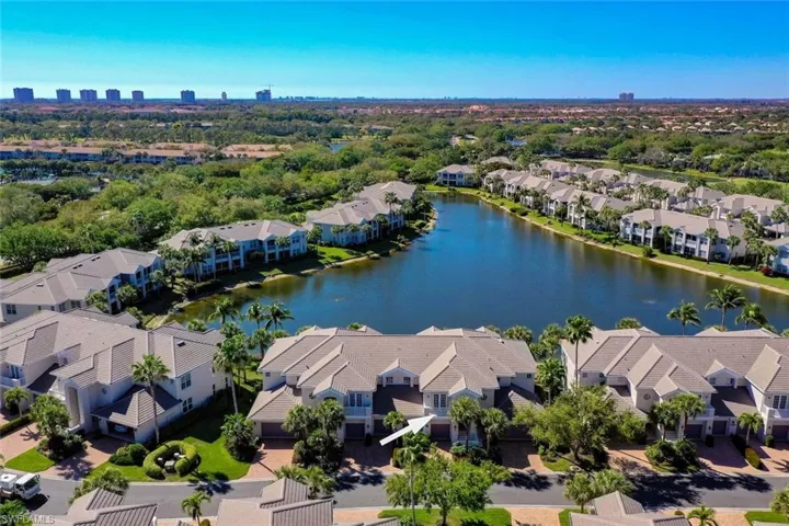 Aerial view of Cypress Hammock Condo overlooking the lake with a Western Exposure