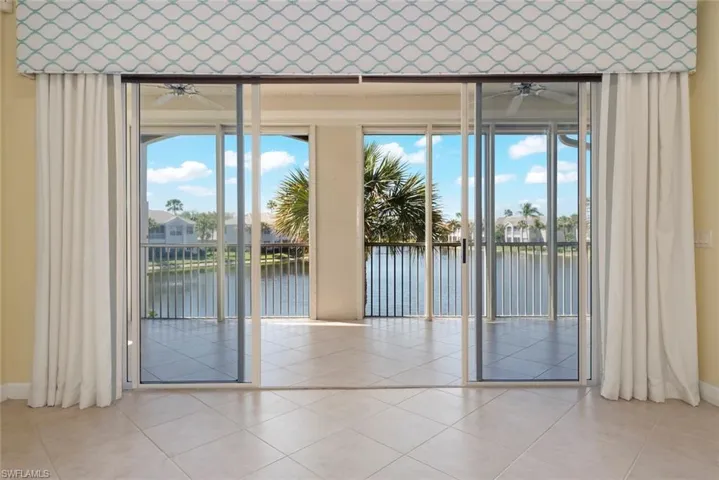 Entry to the lanai with a water view