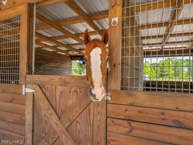 View of horse barn