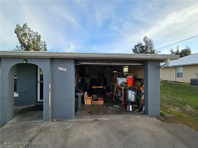 View of garage