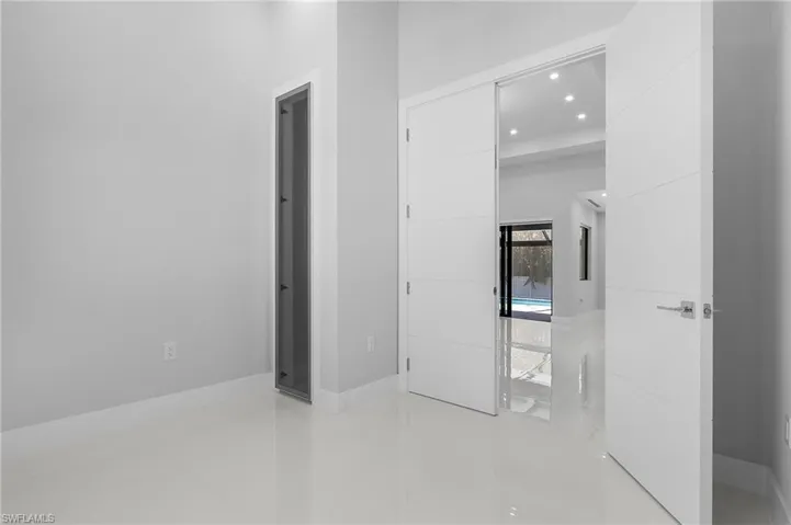 Hallway with recessed lighting