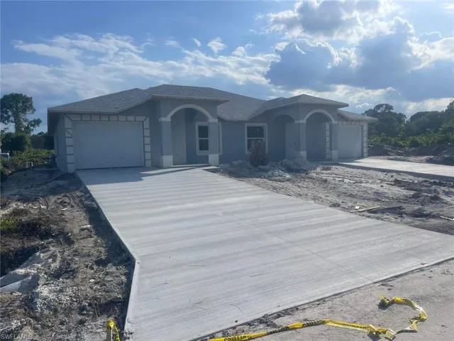 View of front of home with a garage