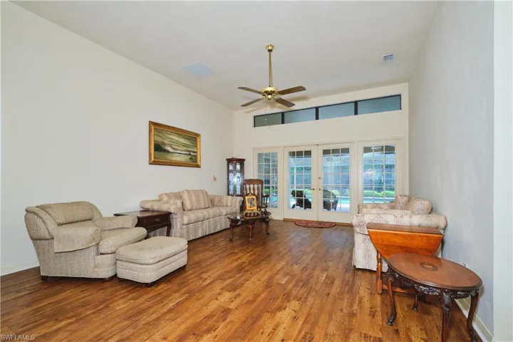 Living Room with Stylish French Doors.