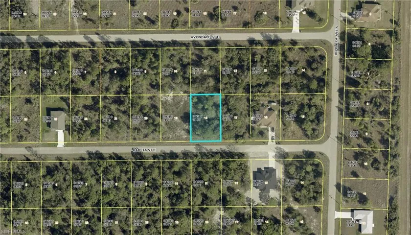 Aerial overview of property's location featuring property parcel outlined