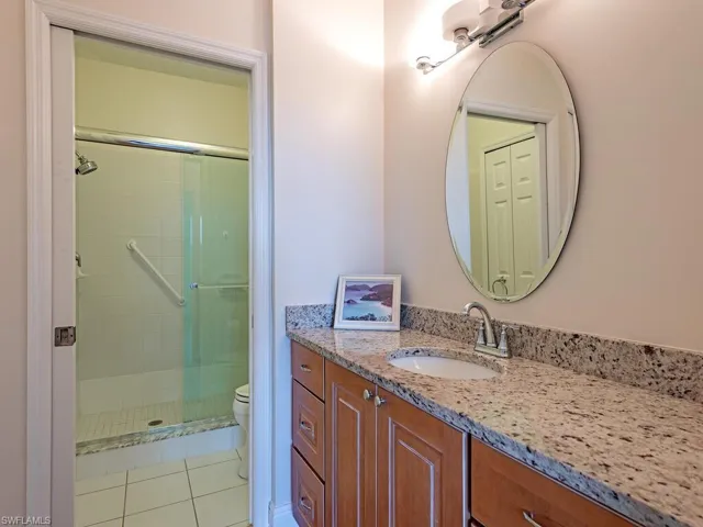 Full bath with vanity and  shower