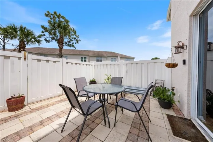 View of patio / terrace with outdoor dining area and a fenced backyard
