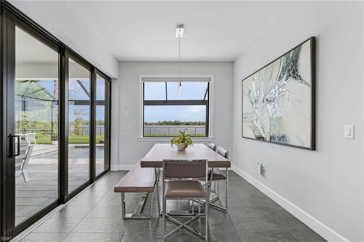Dining room with a wealth of natural light