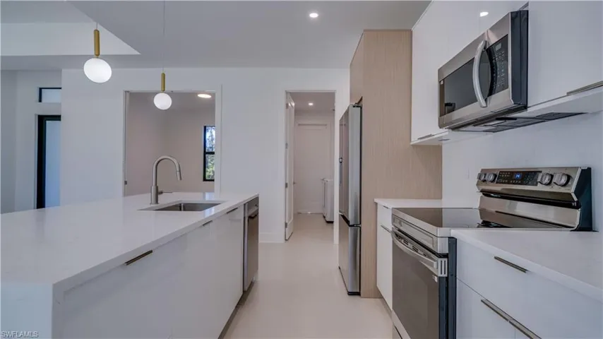Beautiful high-end stainless steel Samsung appliances.