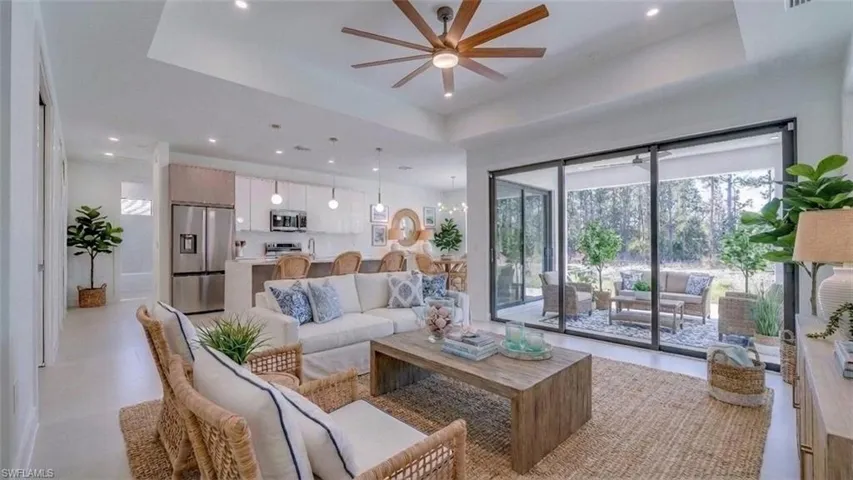 Virtually staged great room
