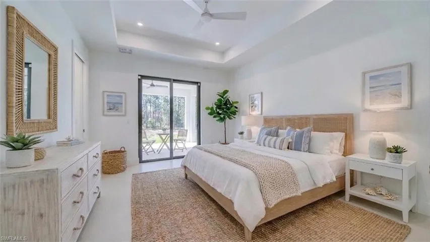 Virtually staged primary bedroom