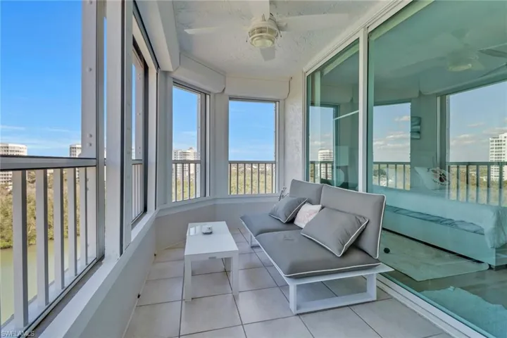Main lanai featuring Gulf and canal views.