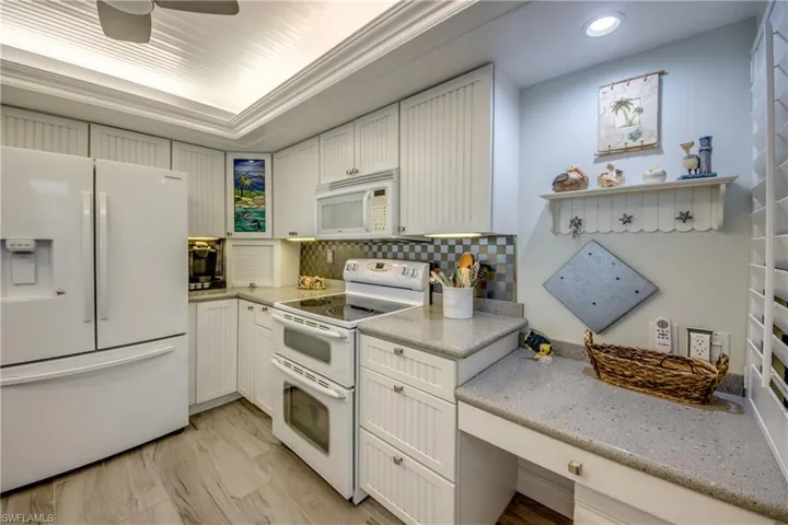 Built in desk in the kitchen