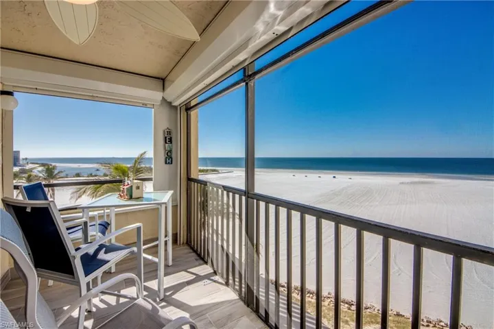 Screened in lanai with unobstructive beach views