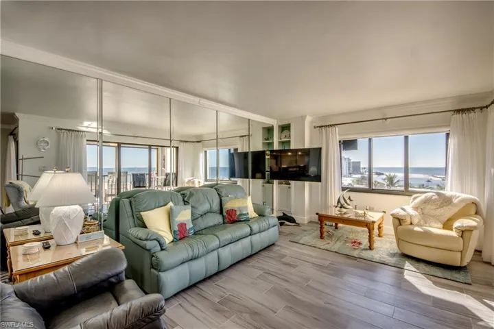 Living Room with extended views of the water