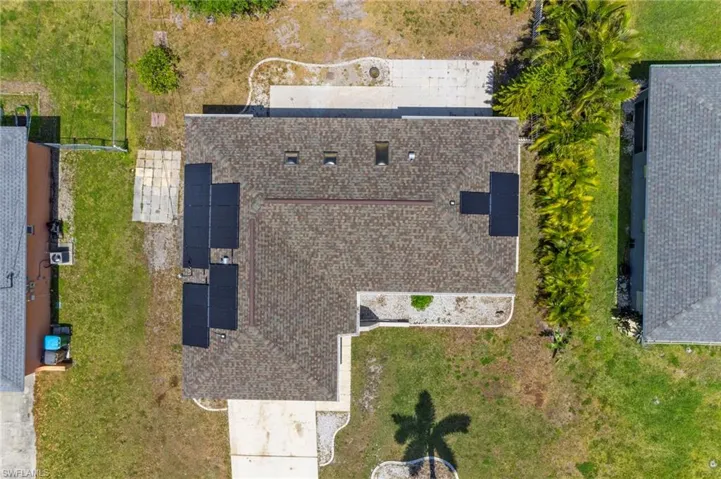 Bird's eye view reveling Solar voltaic system.
