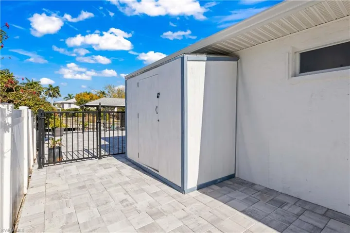 Ample side-of-home storage providing convenient space for tools, equipment, or seasonal items.