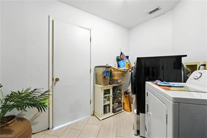 Washroom with hookup for a washing machine